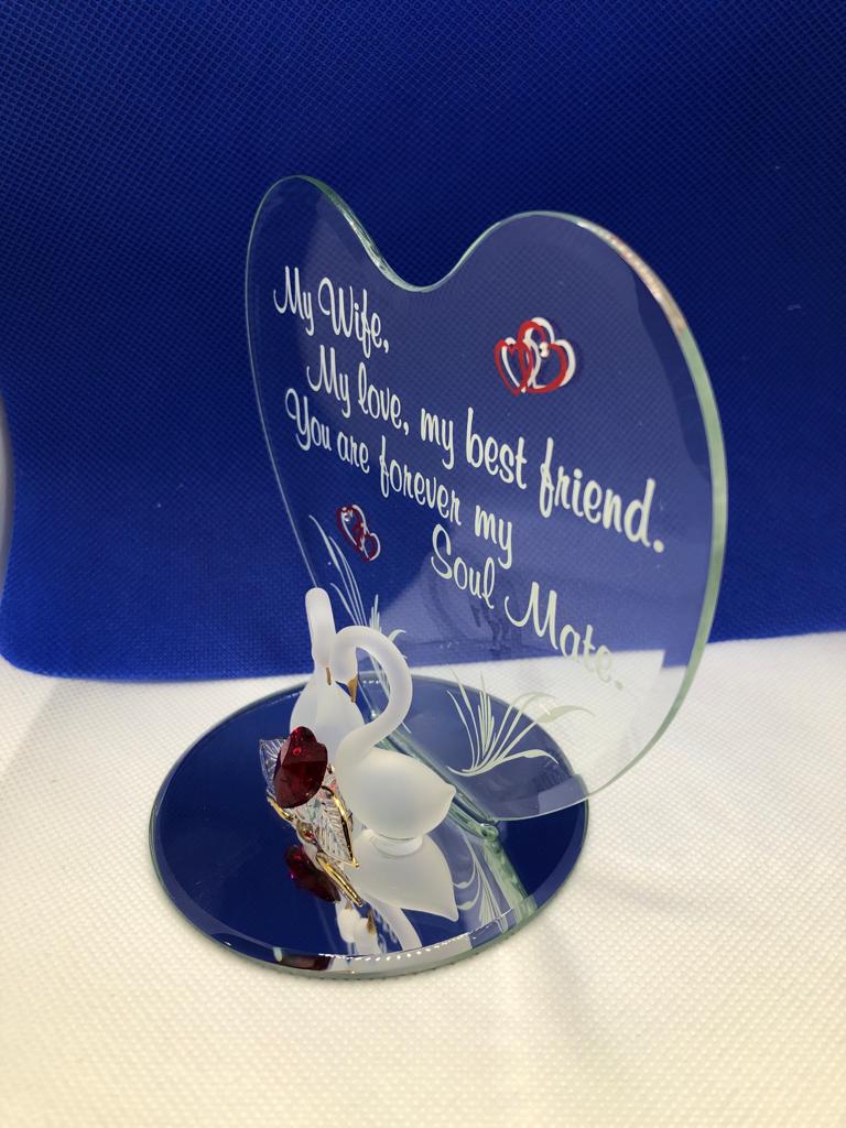 Glass Baron Swan Soul Mate Handcrafted Collectible Figurine