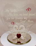 Swan Soul Mate Figurine | Handcrafted Glass Gift for Wife or Anniversary