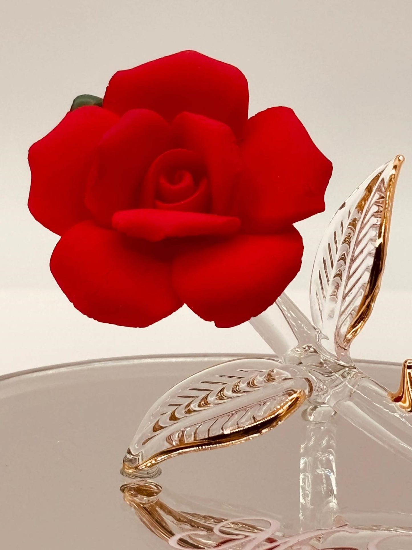 Rose Photo Frame Figurine | Romantic Glass Rose Frame for Love & Memories