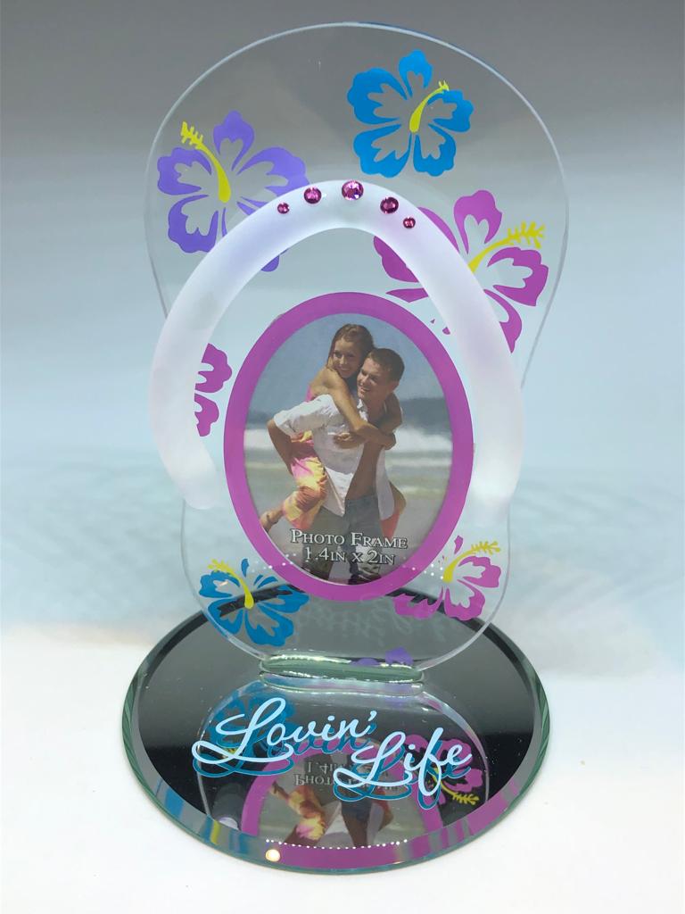 Glass Baron Flip Flop Sandal Frame Figurine