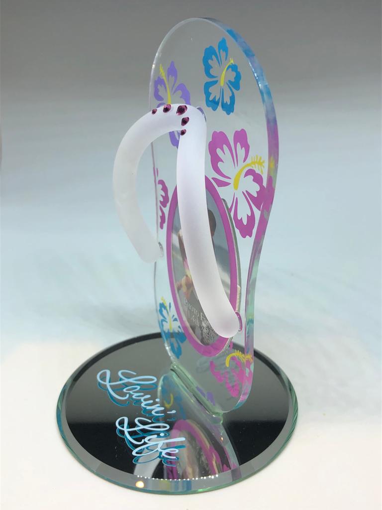 Glass Baron Flip Flop Sandal Frame Figurine