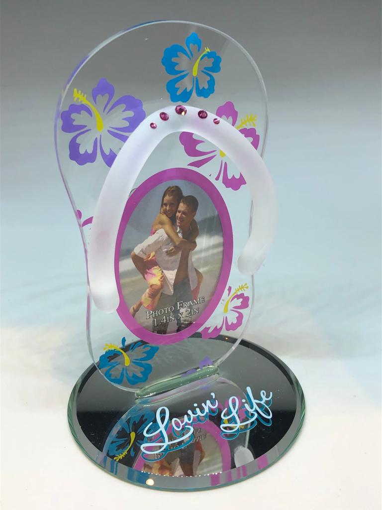 Glass Baron Flip Flop Sandal Frame Figurine