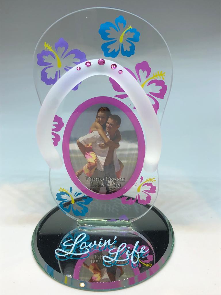Glass Baron Flip Flop Sandal Frame Figurine