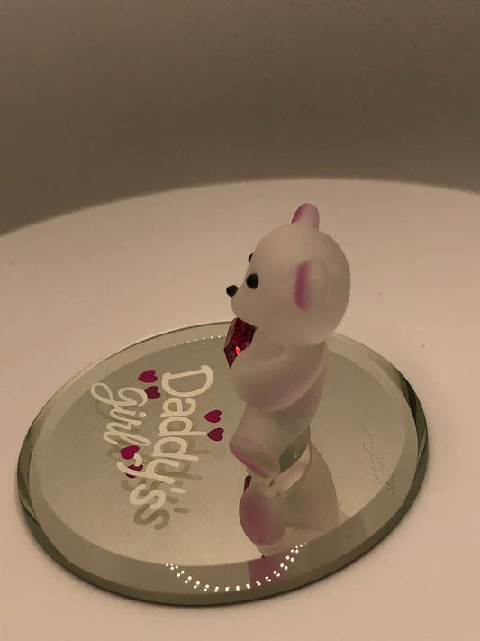 Daddy’s Girl Bear Figurine | Glass Heart Display Gift Décor