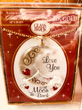 Moon Shape Necklace Love You to the Moon Handcrafted Jewelry Gift Anniversary Valentine's Day