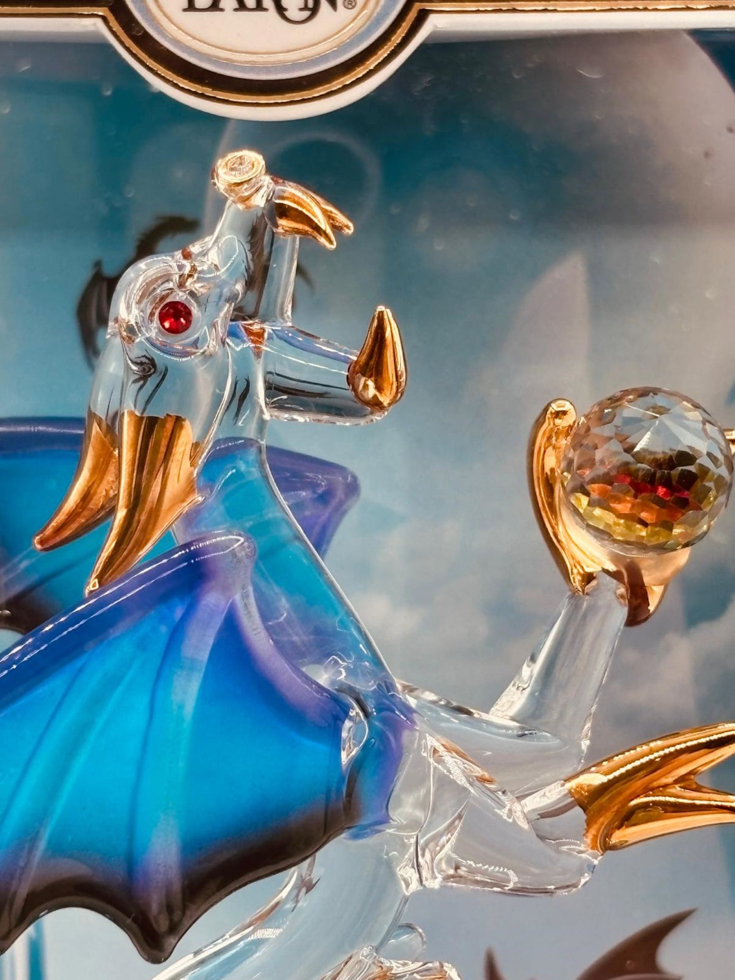 Midnight Terror Dragon Figurine | Handcrafted Glass Fantasy Collectible
