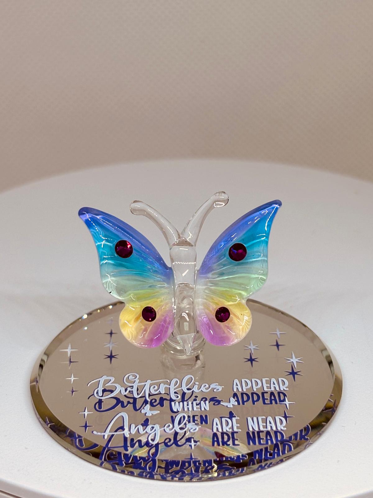 Butterfly Angels Are Near Figurine | Handcrafted Glass Butterfly Memorial Gift