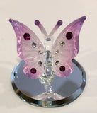Violet Butterfly Glass Figurine, Handmade Butterfly, Mother’s Day, Holiday Gift Home Décor Gifts