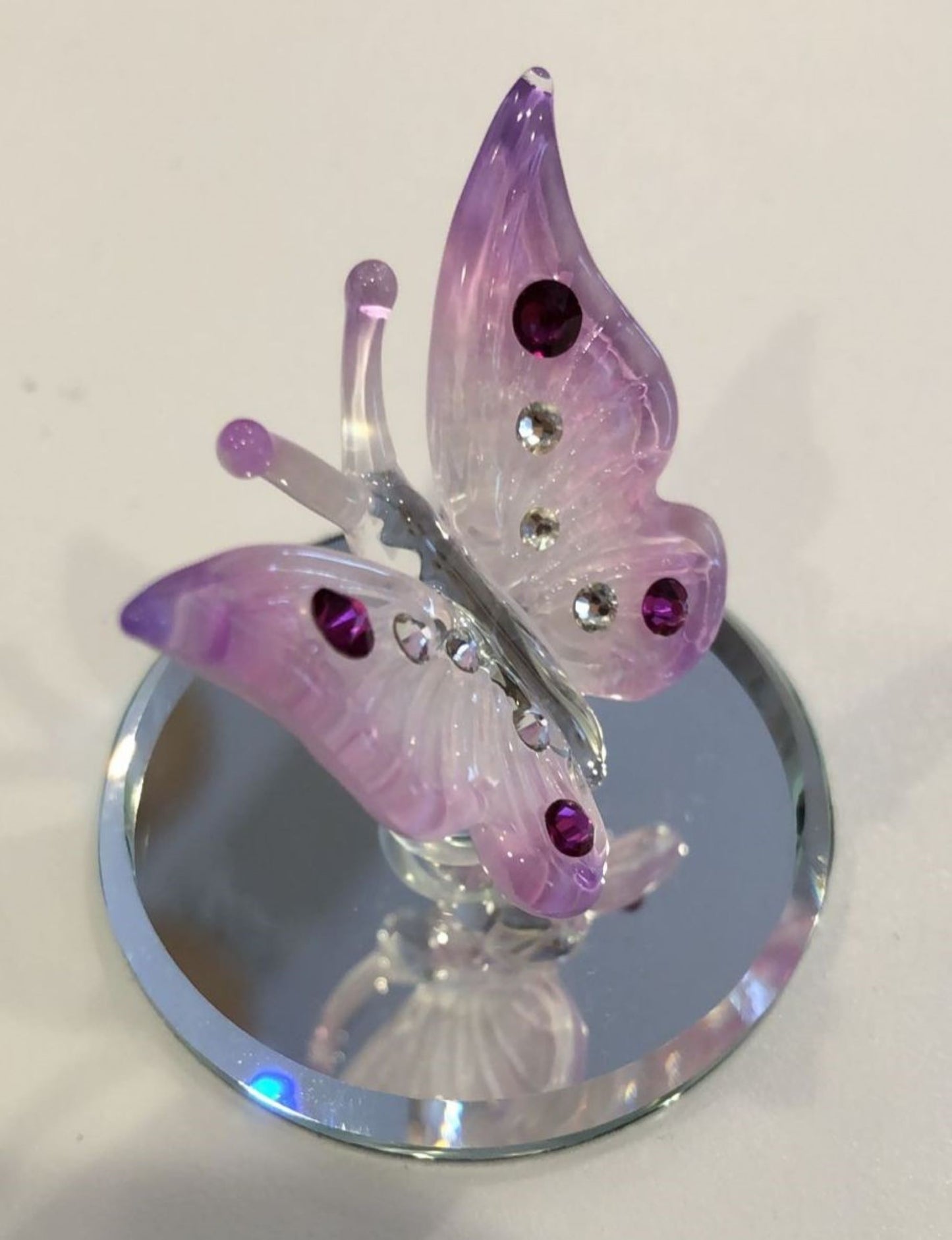 Violet Butterfly Glass Figurine, Handmade Butterfly, Mother’s Day, Holiday Gift Home Décor Gifts