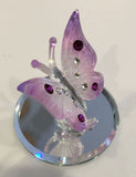 Violet Butterfly Glass Figurine, Handmade Butterfly, Mother’s Day, Holiday Gift Home Décor Gifts