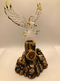 Flying Eagle Figurine, Handcrafted Glass Eagle, Eagle Trophy, Father's Day Gift
