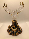 Flying Eagle Figurine, Handcrafted Glass Eagle, Eagle Trophy, Father's Day Gift