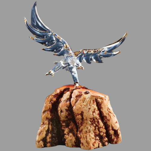 Glass Baron Eagle Collectible Figurine on Manzanita Wood Base