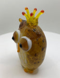 Milano Owl with Crown Art Glass Animals Handcrafted Figurine