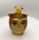 Milano Owl with Crown Art Glass Animals Handcrafted Figurine