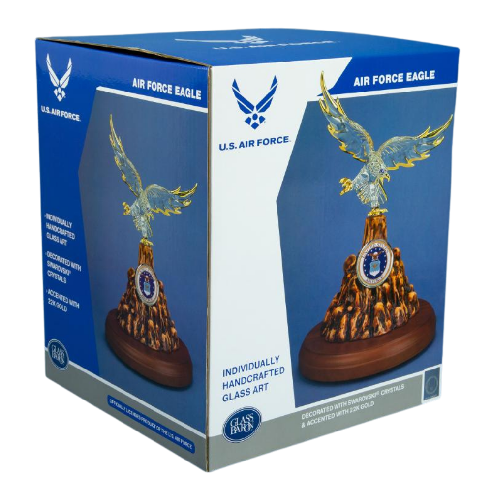 U.S. Air Force Eagle Glass Figurine Gift | Military Patriotic Collectible Decor