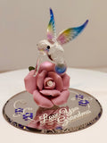 Hummingbird Figurine Love You Grandma Glass Bird Collectible Gift for Grandma