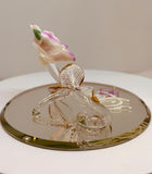 Pink Rose “I Love You” Handcrafted Glass Figurine Gift