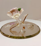 Pink Rose “I Love You” Handcrafted Glass Figurine Gift