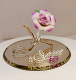 Pink Rose “I Love You” Handcrafted Glass Figurine Gift