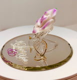 Pink Rose “I Love You” Handcrafted Glass Figurine Gift
