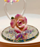 Butterfly Nature’s Beauty Figurine Handcrafted Glass Heart Sculpture with Crystals Romantic Home Decor Gift