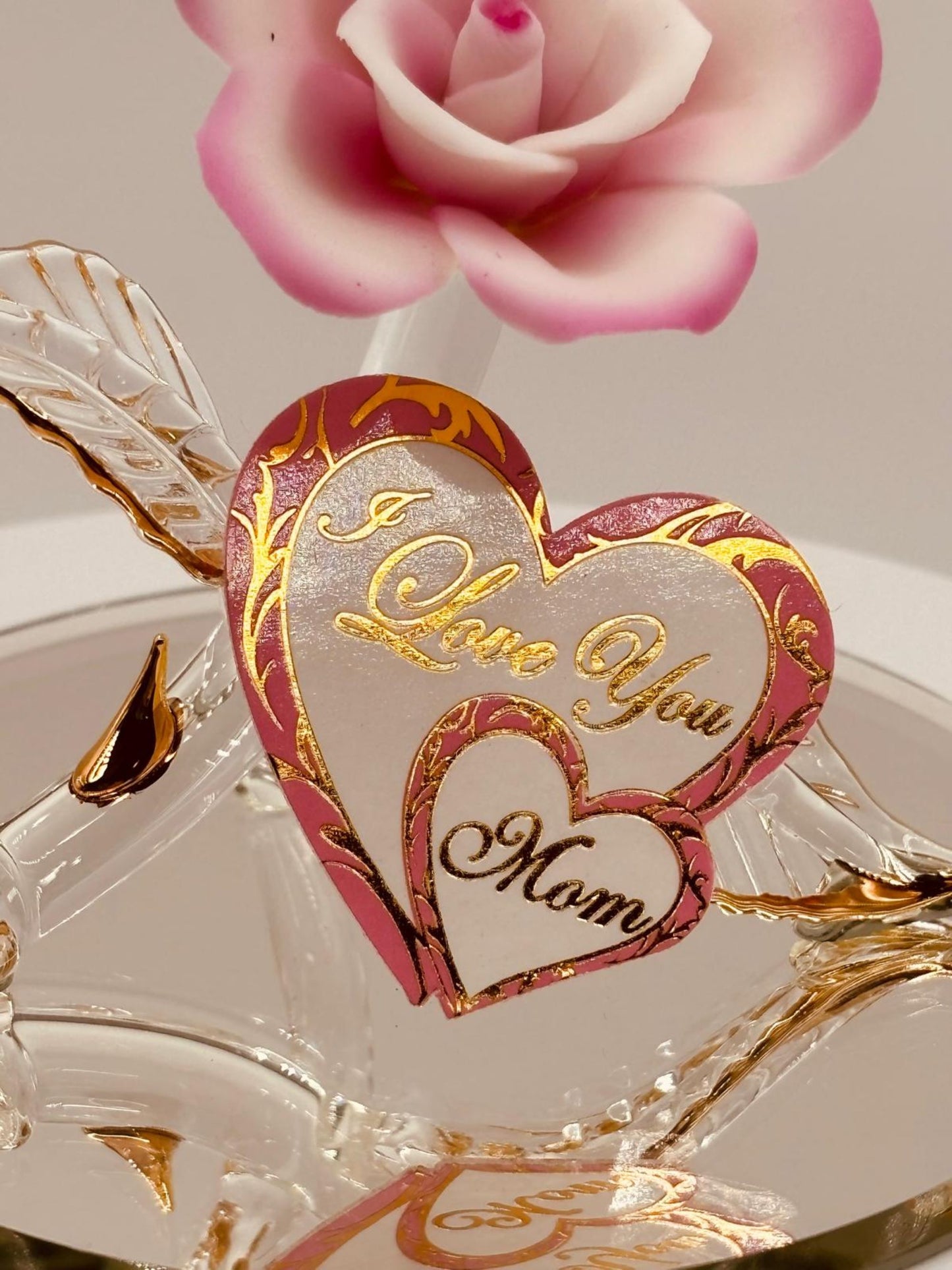 I Love You Mom Hummingbird Figurine Mother’s Day Gift Hummingbird Rose Decor