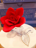 Red Rose Figurine Handmade Glass Flower Gift Holiday Anniversary Christmas Gift Home Decor