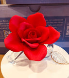 Red Rose Figurine Handmade Glass Flower Gift Holiday Anniversary Christmas Gift Home Decor