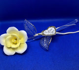 Handmade Yellow Rose, Flower Glass Figurine, Rose for Anniversary, Gift for Her, Valentine's Day Gift, Home Decoration