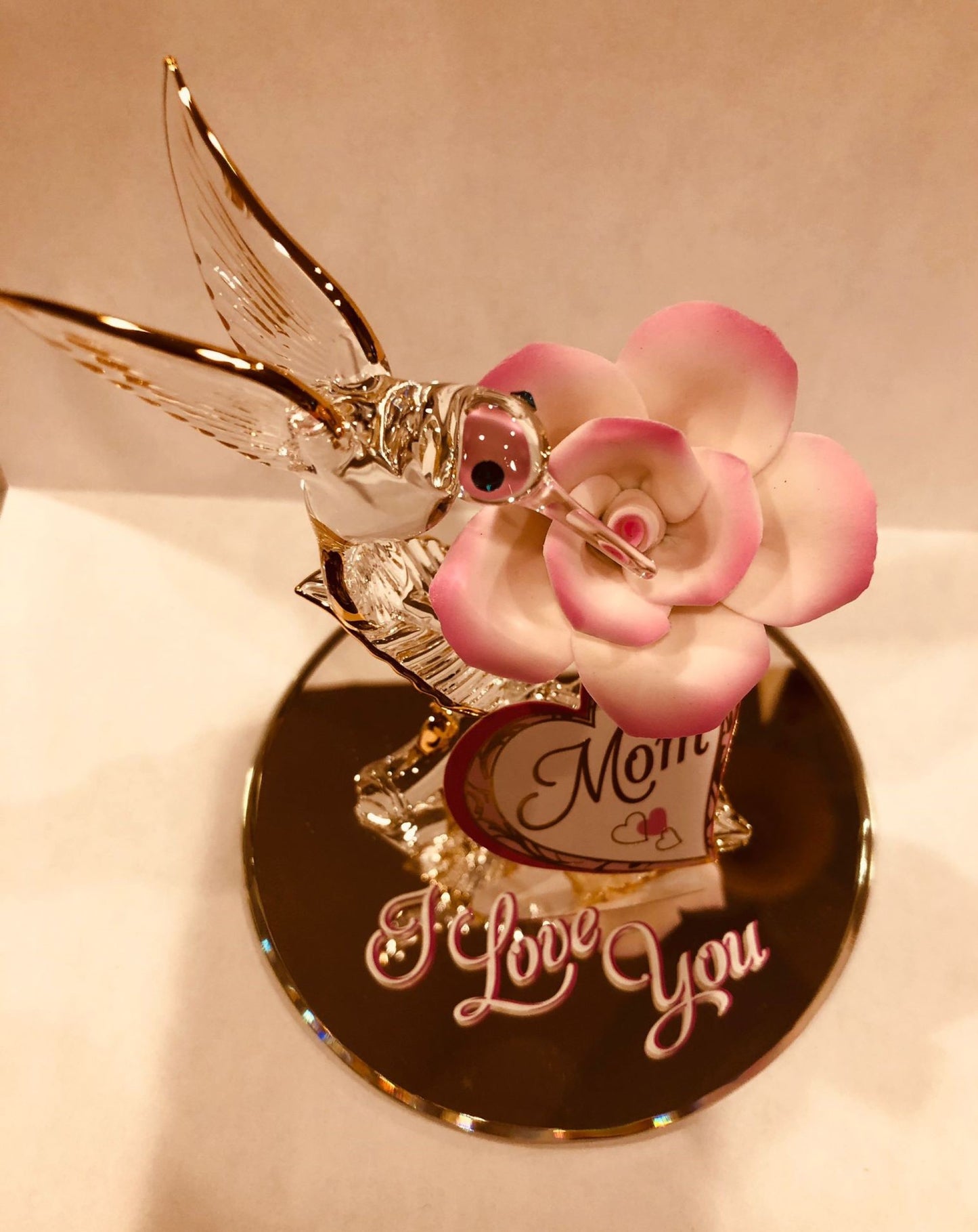 Mothers Day Gift Hummingbird, Grandma's Gift, I Love You Mom, Hummingbird Figurine, Crystals Hummingbird, Gift Ideas