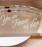 Red Rose Forever My Love Figurine with 22Kt Gold and Mirrored Base