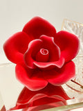 Red Rose Forever My Love Figurine with 22Kt Gold and Mirrored Base