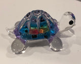 Snow Cone Turtle Figurine Cute Rainbow Glass Turtle