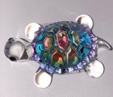 Snow Cone Turtle Figurine Cute Rainbow Glass Turtle