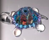 Snow Cone Turtle Figurine Cute Rainbow Glass Turtle