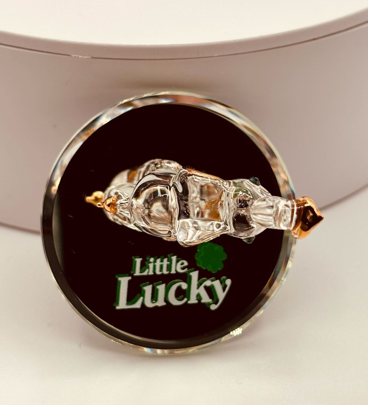 Lucky Elephant Figurine | Glass Animal Collectible | Good Fortune Home Display Gift