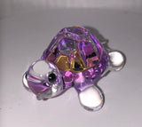 Pink Turtle Figurine – Handcrafted with Crystals & Airbrushed Detail