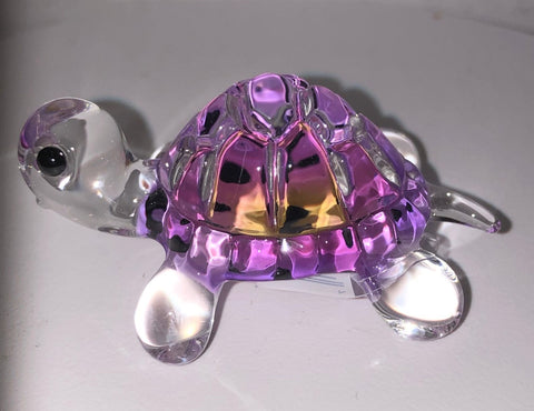 Pink Turtle Figurine – Handcrafted with Crystals & Airbrushed Detail