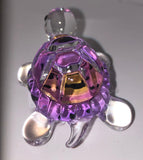 Pink Turtle Figurine – Handcrafted with Crystals & Airbrushed Detail