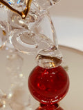 Elephant with Red Ball – Handcrafted Glass Figurine with Crystals & Gold