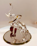 Elephant with Red Ball – Handcrafted Glass Figurine with Crystals & Gold