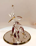 Elephant with Red Ball – Handcrafted Glass Figurine with Crystals & Gold