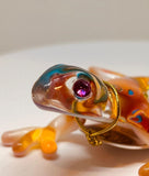 Handcrafted Glass Gecko Figurine | Kona Gecko with Crystals and Air Brushing