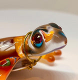 Handcrafted Glass Gecko Figurine | Kona Gecko with Crystals and Air Brushing