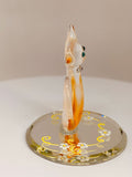 Tabby Cat Figurine Handcrafted Glass Cat Collectible Gift