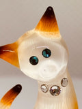 Tabby Cat Figurine Handcrafted Glass Cat Collectible Gift