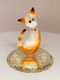 Tabby Cat Figurine Handcrafted Glass Cat Collectible Gift
