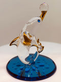 Handcrafted Glass Dolphin Figurine with Crystal Ball Ocean Collectible Gift