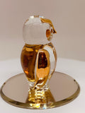 Clear and Gold Owl Figurine | Handcrafted Glass Owl with Gold Accents